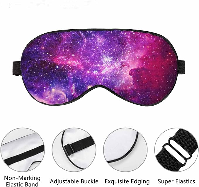 Space Cosmos Sleep Eye Mask Star Nebula Bursting Galaxy Elements Men Women Sleep Mask with Adjustable Strap Eye Cover Eye Shade for Travel, Nap,Meditation - Bloomnest