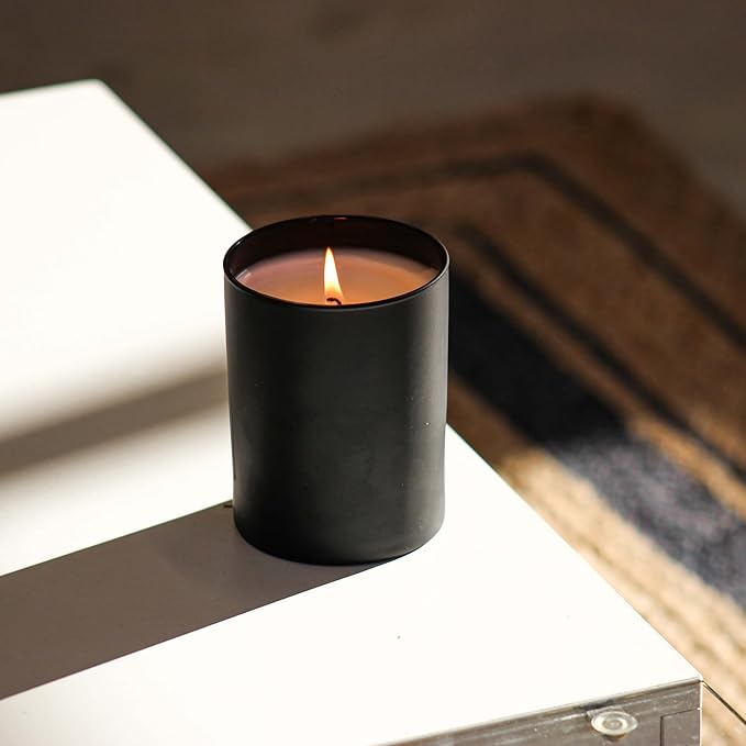 Calyan Wax Co. Rose & Peony Scented Candle - 75 Hour Burn - Luxury Non Toxic Soy Wax Candles - Long Lasting Black Tumbler Jar Candle for Home - 10.2oz - Bloomnest