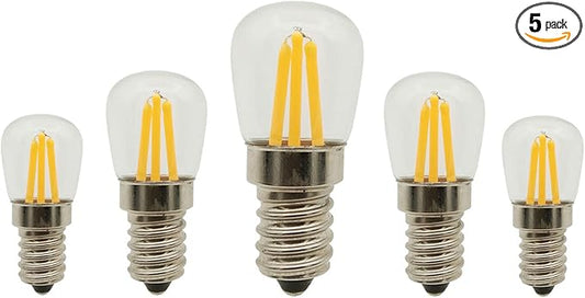 4W E12 LED Filament T20 Night Light Bulb,3000K Warm White LED Salt Lamp Bulbs, 110V Dimmable,Equivalent 40 Watt Light Bulbs E12 Candelabra Base Salt Lamp Light Bulb,Pack of 5 - Bloomnest