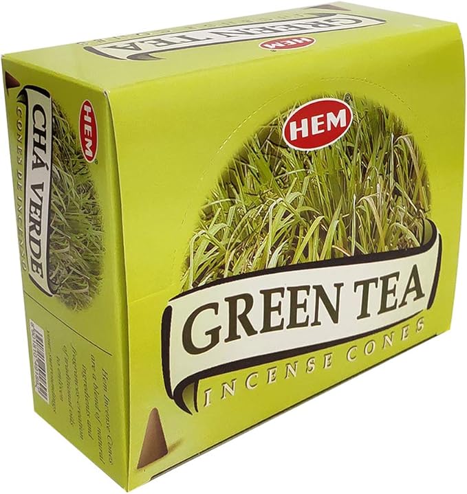 Green Tea Incense Cones and Cone Incense Burner Bundle Insence Insense Hem Incense TRUMIRI