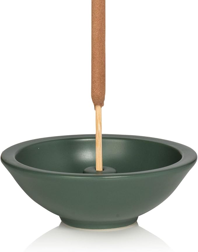 Murphy’s Naturals Stoneware Incense Stick Holder, Forest Green, 4.5” Ash Catcher for Outdoor Use, Durable & Stylish Design for Easy Clean-Up, 1-Pack - Bloomnest