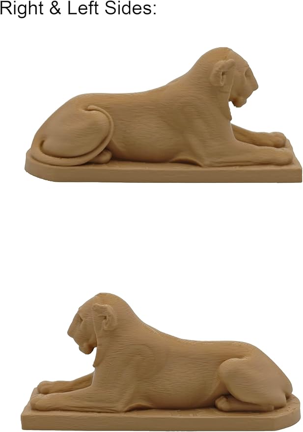 Reclining Lion Figurine, Egyptian Mythology Decor with Sandstone-Like Texture Finish, Paint-It-Yourself Figurine, 2.0 inches Tall - Bloomnest