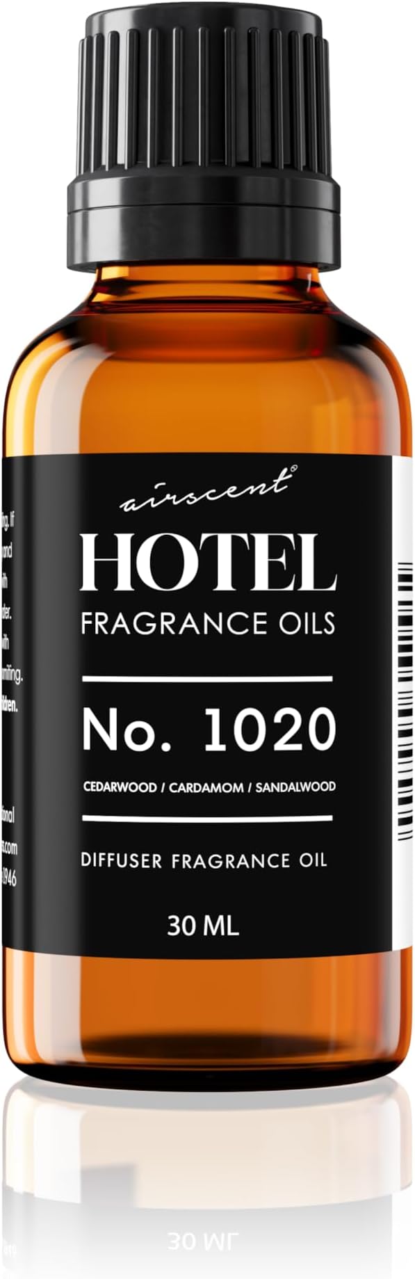 AirScent Hotel Diffuser Oil No. 1020 - Bergamot Cardamom Sandalwood - Hotel Scent Dupe - Premium Fragrance Oil for Ultrasonic and Waterless Diffusers and Crafting - 30 mL, 1 fl oz Glass Bottle Airscent