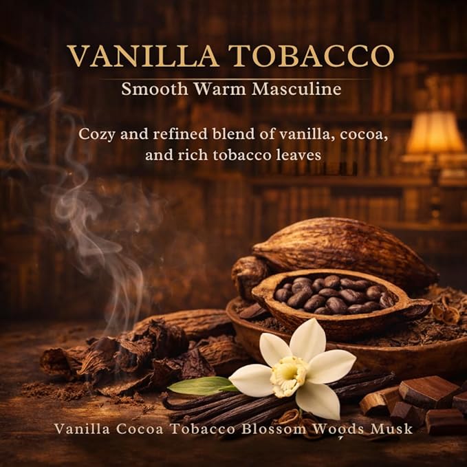 Car Air Freshener Refill for Smart Car Diffuser, 3 x 10ml Fragrance Oil Refills, Vent Clip Compatible, Long Lasting Car Diffuser Refill (Vanilla Tobacco) - Bloomnest