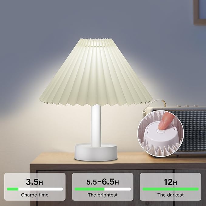 Tremdwoto Bedside Night Light for Kids,3 Colors Modes & Stepless Dimmable Cordless Night Lights,USB Rechargeable Nursery Lamp Nightlight, Cute Bedside Night Light for Bedroom, Kids Room, Dorm - Bloomnest