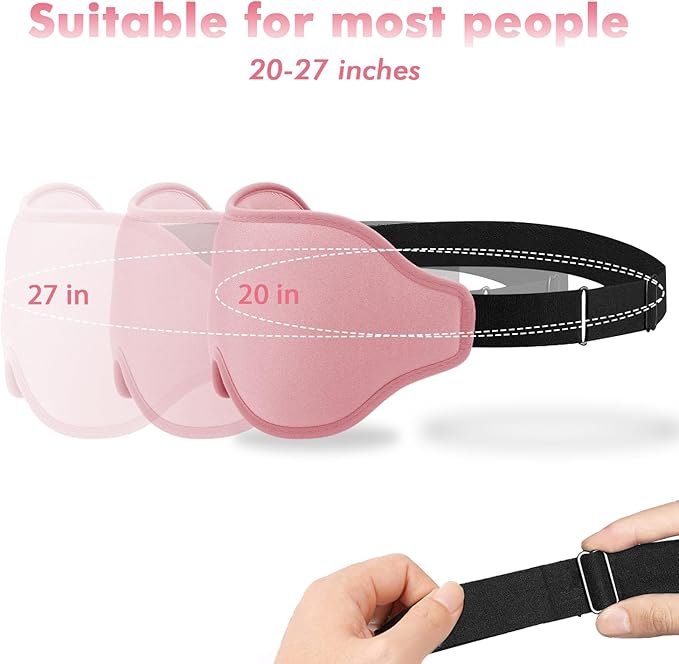 Sleep Eye Mask for Men Women, Lash Extensions 3D Sleeping Mask, Travel Blackout Night Blindfold Eye Shade Cover with Adjustable Strap (Pink-3D) - Bloomnest
