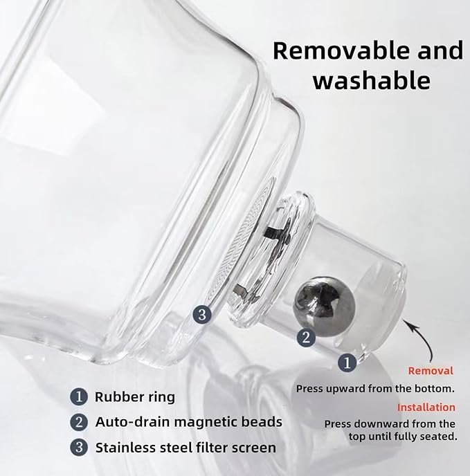 Magnetic TeaPot Automatic Drip Glass Teapots Lazy Kungfu Tea Infuser Panda Heat-Resistant Tea Maker Set