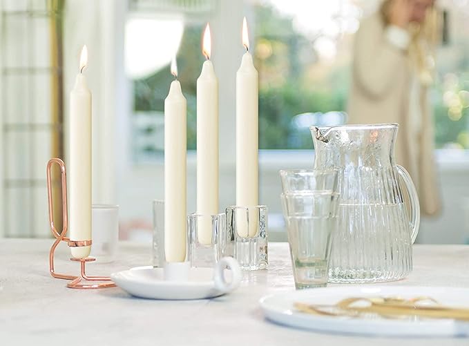 BOLSIUS Ivory Candlesticks - 2 Packs = Total 90 Candles - 6+ Hours - Premium European Quality - Consistent Smokeless Flame - Unscented Dripless Dinner Candles - Bloomnest
