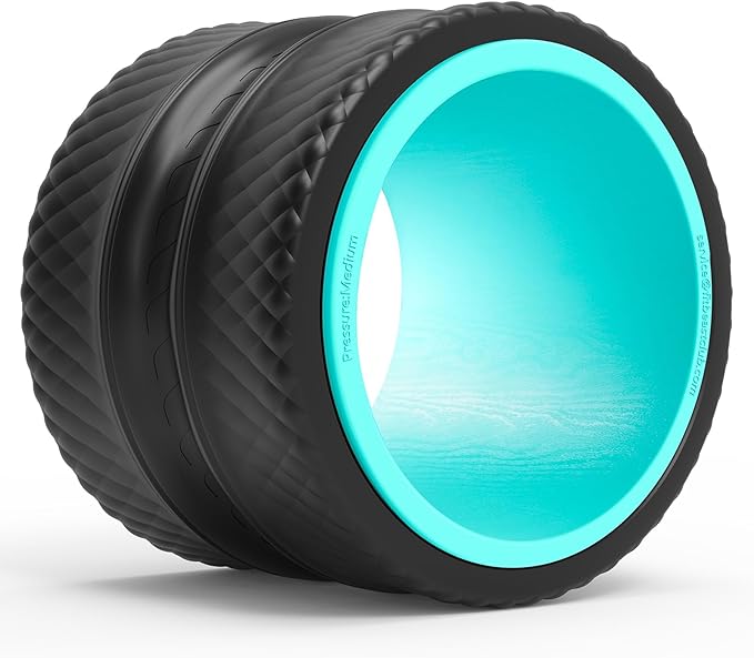 FitBeast Back Roller - Deep Tissue Massage Wheel, Yoga Wheel & Back Stretcher for Pain Relief (9'', Blue) - Bloomnest