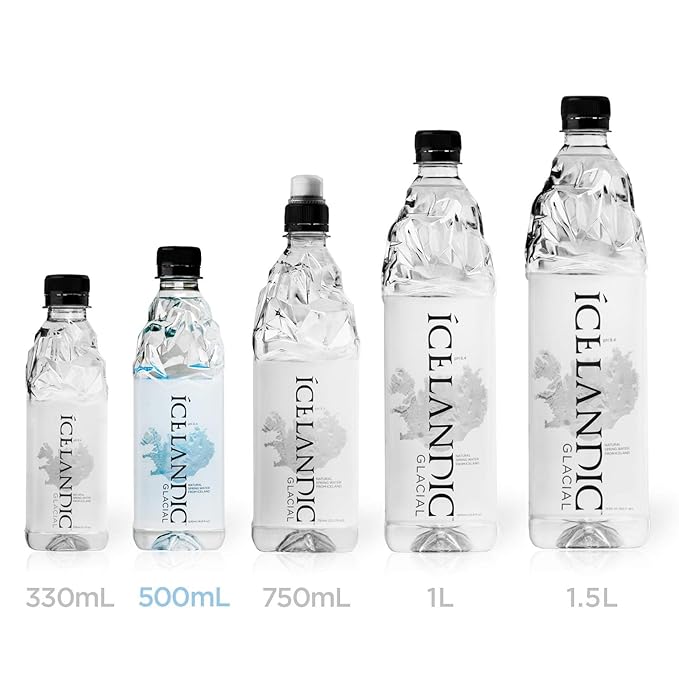 Icelandic Glacial Natural Spring Alkaline Water, 500 ml / 16.9 Fl Oz (Pack of 6) - Bloomnest