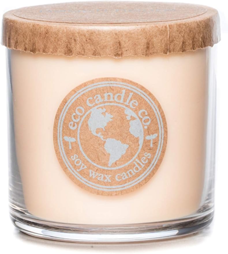 ECO CANDLE CO. Recycled Candle, Beach House, 6 oz. - Scents of Melons & Ocean Air - 100% Soy Wax, No Lead, Kraft Paper Label & Lid, Hand Poured, Phthalate Free, Made from Midwest Grown Soybeans - Bloomnest