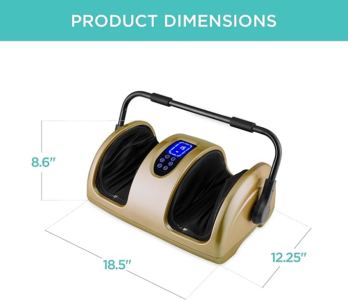 Best Choice Products Heated Shiatsu Foot Massager for Pain Relief, Plantar Fasciitis, Neuropathy, Blood Circulation w/Compact Design - Gold - Bloomnest