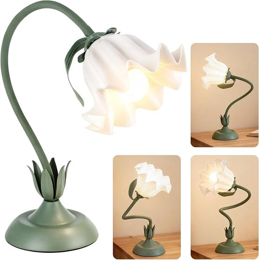 Flower Lamp LED Reading Light - Flower Table Lamp 3 Color Modes, Vintage Desk Lamp with E26 Bulb, Bedside Lamps for Bedroom, Living Room, Home Decor - Bloomnest