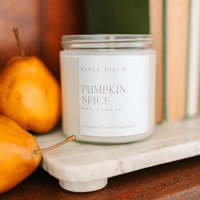 River Birch Candles Pumpkin Spice Scented Candle | Premium, All-Natural, Non-Toxic, Soy Candles | 16oz 90 Hr Burn Time | Cozy Relaxing Gifts for Home - Bloomnest