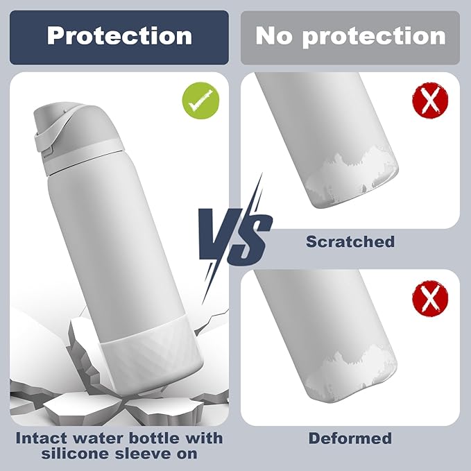 Silicone Boot for Owala Water Bottle 24 oz 32 oz 40 oz, Anti-Slip Protective Sleeve for FreeSip/Twist/Flip Stainless Steel Water Bottles Accessories BEONSKY