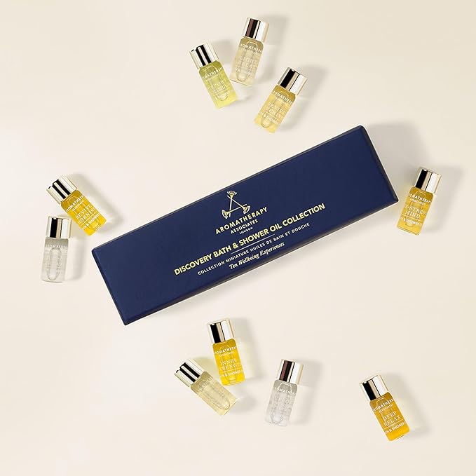 Aromatherapy Associates Essential Oil Blends – Luxury Shower and Body Oils for Dry Skin, Daily Aromatherapy Care for Men & Women, 10-Pack (0.10 fl oz Each) in Decorative Gift Box - Bloomnest