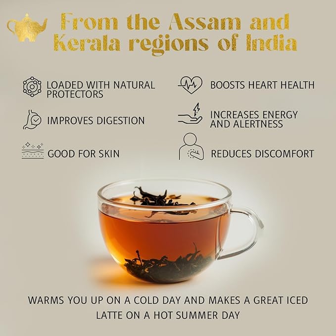 Madagascar Vanilla Chai Tea, Organic Loose Leaf Chai Tea – Black Tea with Chai Spice Blend – Great Hot or Iced Chai Latte – 8 oz Resealable Bag (Makes 100 Cups) – The Elegant Elephant - Bloomnest