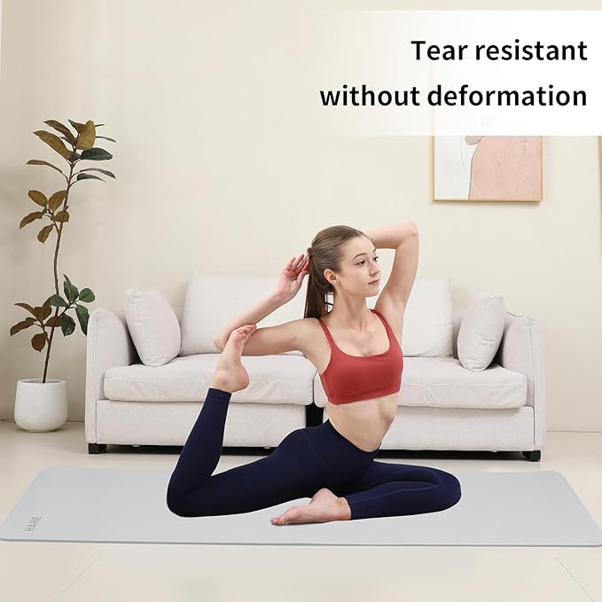 HAHE Yoga Mat Thick (8MM,1/3"), Eco-Friendly POE Non Slip Yoga Mat, High Rebound & Shock Absorption, Anti-Tear & Sweat-Resistant for Yoga, Fitness, Home, Workouts, Large Pilates Mats 72"x24" with Carrying Strap - Bloomnest
