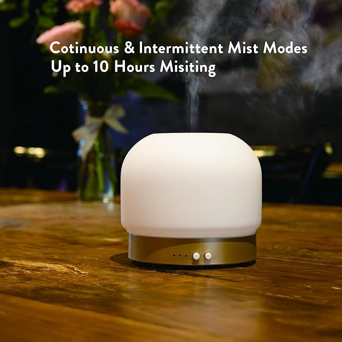 Essential Oil Diffusers for Large Room 280ml Aromatherapy Diffuser for Home - Glass Cover, 4 Timers, Auto Shut-Off, Adjustable Lights, No Beep - Bloomnest