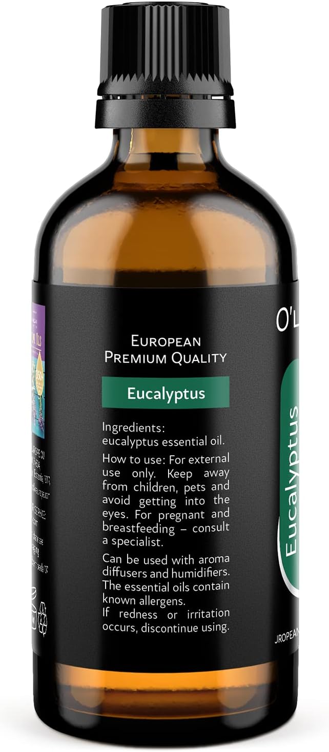 O'linear Natural Essential Oil for Diffuser for Home & Humidifier, Eucalyptus Oil for Steam Room Sauna Long-Lasting Aromatherapy, 100% Pure Eucalyptus Essential Oil Drops for Deep Breath - Bloomnest