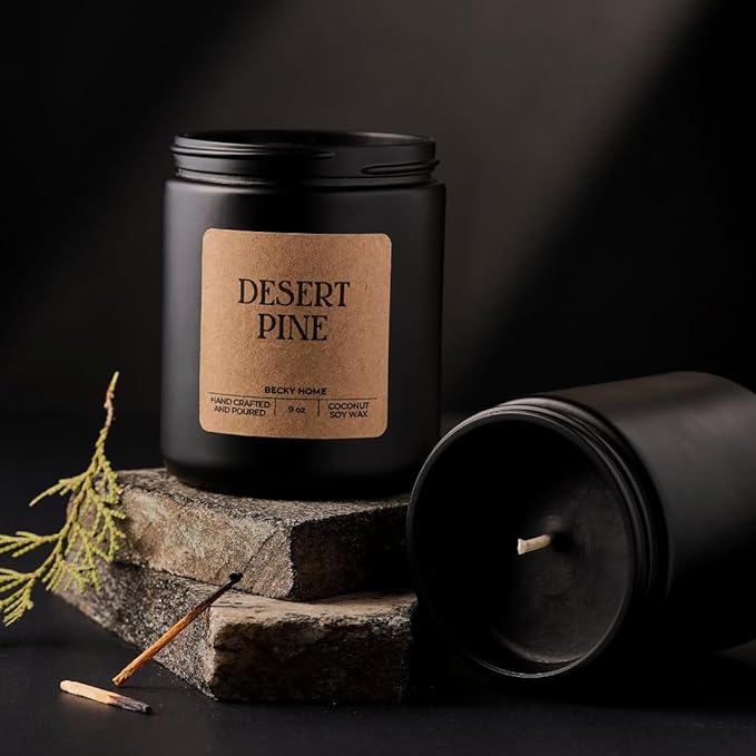 9oz Scented Candle for Men, Pine Scented, Men Scented Candle, Long Lasting Masculine Scents, Natural Coconut Jar Candle for Home, Bachelor Pad Decor, The Perfect Mens Gift - Bloomnest