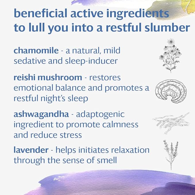 Grace Farms REST Wellness Organic Tea Blend (50 Sachet Pouch) | Sleep and Stress Support For Evening | Chamomile Vanilla Tea with Caffeine Free Adaptogens and Mushrooms | Gives Back 100% of Profits - Bloomnest
