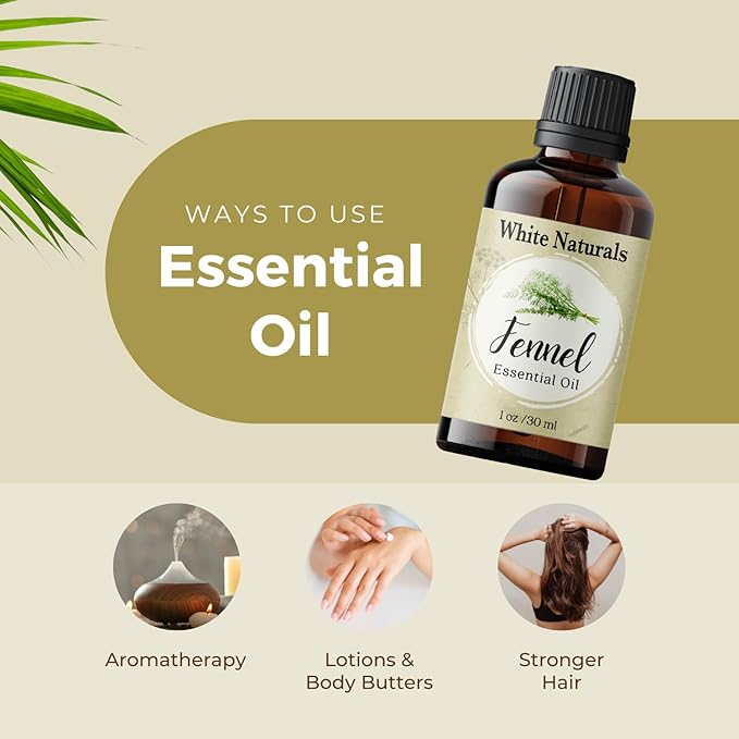 Organic Fennel Essential Oil for Digestion, Sweet Fennel Seed Oil for Congestion Relief & Uplift Mood, 100% Pure, Undiluted, Therapeutic Grade for Aromatherapy, Glowing Skin, Strengthened Hair 1oz - Bloomnest
