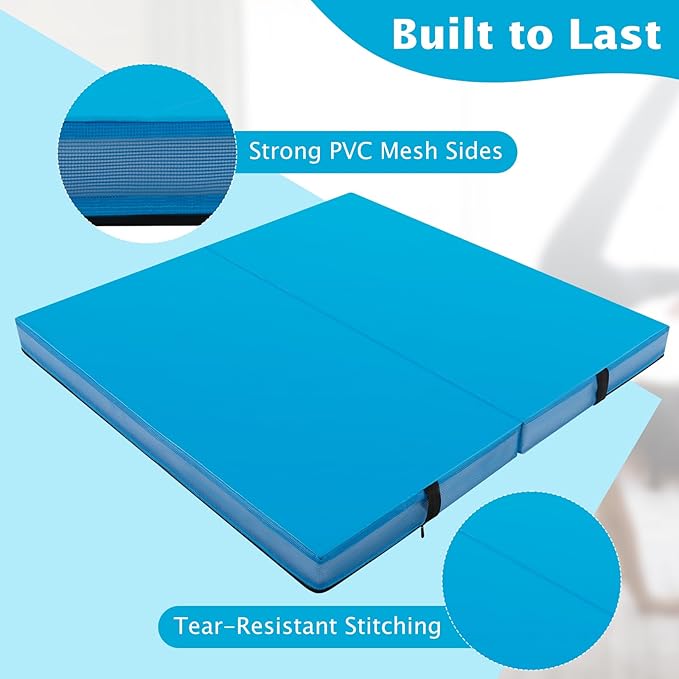 Giantex 4' x 4' Folding Gymnastics Mat with Carry Handles, Bio-Folding Tumbling Mat for Kids & Cheerleading - Bloomnest