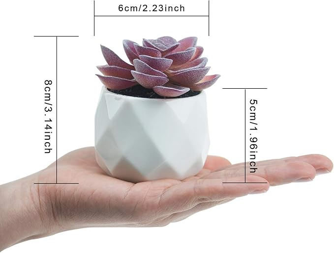 Tiita Purple Artificial Faux Succulents in Pots, Mini Purple Fake Plants for Women Desk, Small Realistic Faux Succulents for Home Office Accessories Window Sill Bathroom Bedroom 4 Set - Bloomnest
