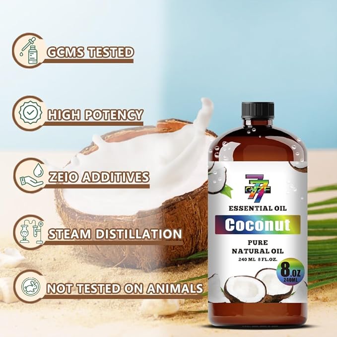 Coconut Essential Oil (8 oz/240 ml) — Coconut Oils for Aromatherapy, diffusers, humidifiers, Home fragrances, DIY Skin Care, Soap Making, DIY Candle, Yoga, and Meditation - Bloomnest