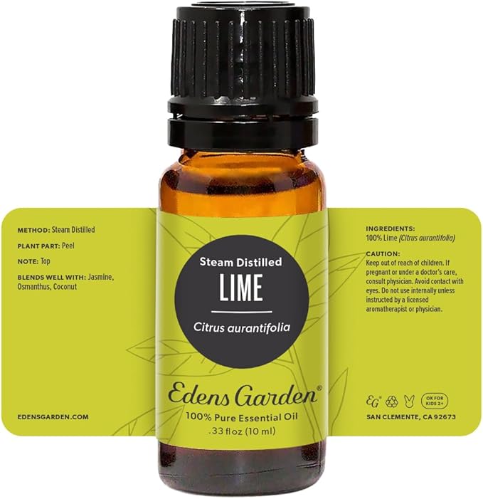 Edens Garden Lime- Steam Distilled Essential Oil- 100% Pure Premium Grade, Undiluted, Natural, Therapeutic, Aromatherapy, The Best for Diffuser, Skin, Candle, Kid Safe 10 ml (.33 fl oz) EdensGarden