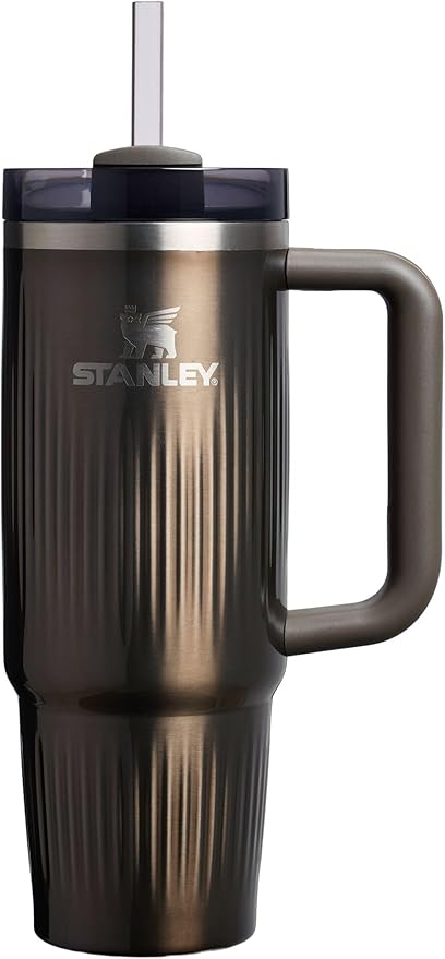 STANLEY Quencher H2.0 Tumbler with Handle and Straw 30 oz | Flowstate 3-Position Lid | Cup Holder Compatible for Travel | Insulated Stainless Steel Cup | BPA-Free | Fluted Gunmetal Shine Stanley