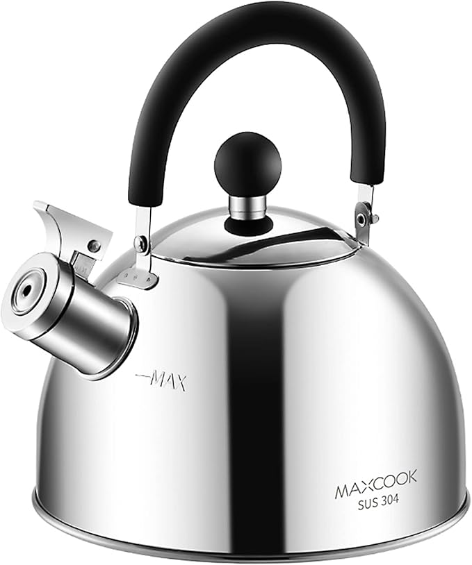 304 Stainless Steel Whistling Tea Kettle 2.1 Quart/2L, Suitable to Boiling Water & Tea on Induction Stove, Gas Stove Top - Bloomnest