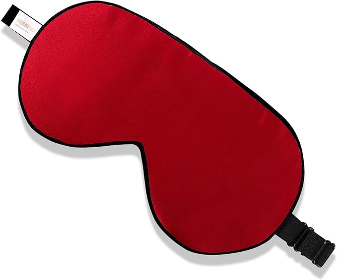 ZIMASILK 100% Natural Silk Sleep Mask Blindfold,Adjustable Super-Smooth Soft Eye Mask for Sleep with Bag (Burgundy) - Bloomnest