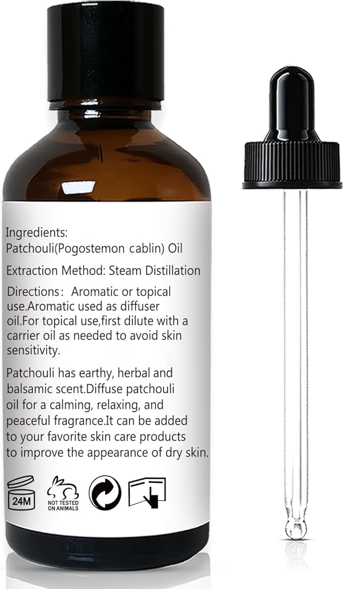 Patchouli Essential Oil 1 Oz, 100% Pure Patchouli Oil for Skin, Diffuser, Perfume & DIY - 30ml - Bloomnest