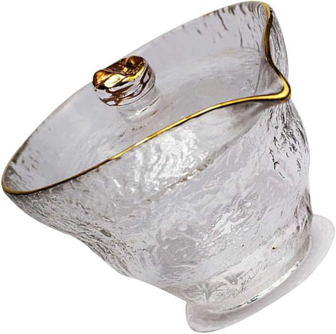 Handcrafted Glass Tea Distributor Teacup with Gold Rim for Home Use Drinking Tea Dispenser and Daily Beverage Enjoyment - Bloomnest