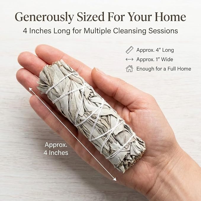 (Pack of 3)-New Age Smudges & Herbs -Premium California White Sage Incense 4 Inches Long. Home Cleansing Incense,Fragrance,Meditation,Smudging Rituals.California Smudge Sticks Rituals -4 Inch
