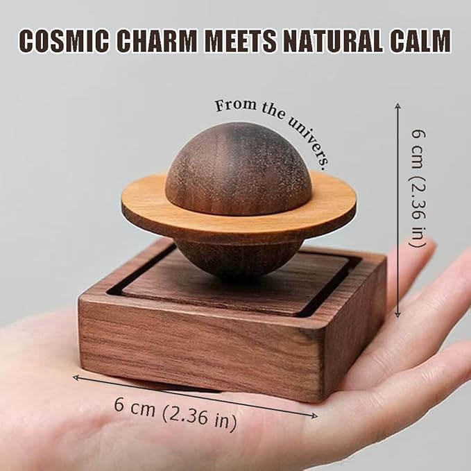 Wood Essential Oil Diffuser,Planet Walnut Aroma Therapy,Passive Diffuser for Desk Table Home Office Car Wardrobe Yoga Hall and SPA, Thoughtful Gifts for Yoga Meditation - Bloomnest