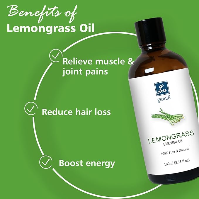 Lemongrass Essential Oil for Diffusers, 100ml - Bloomnest