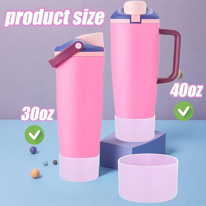 Mity rain 2PCS Protective Silicone Boots for Owala 30oz & 40oz FreeSip Sway Bottles & Tumblers - Accessories for owala, Enhances Stability & Prevents Scratches (Lilac) Mityrain