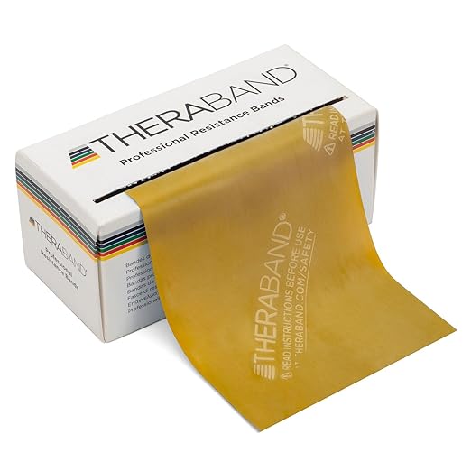THERABAND Resistance Bands, 6 Yard Roll Professional Latex Elastic Band For Upper Body, Lower Body, & Core Exercise, Physical Therapy, Pilates, At-Home Workouts, & Rehab, Gold, Max, Level 8 - Bloomnest