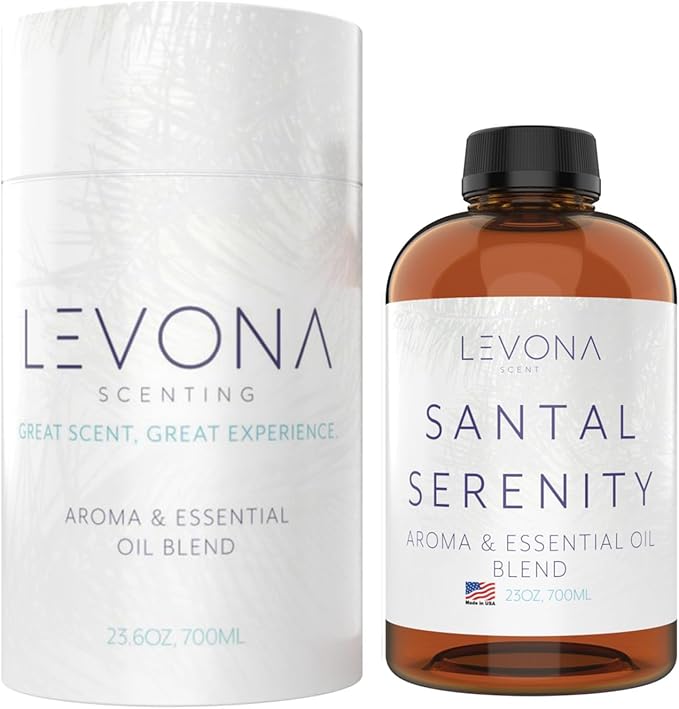 Levona Scent Essential Oils - Scents for Home, Hotel & Office Use - Perfect for Home Diffuser & Humidifiers - Aroma Fragrance Oil, Ideal for Massage, Relaxation, and Spa - Santal Serenity, 700ml - Bloomnest