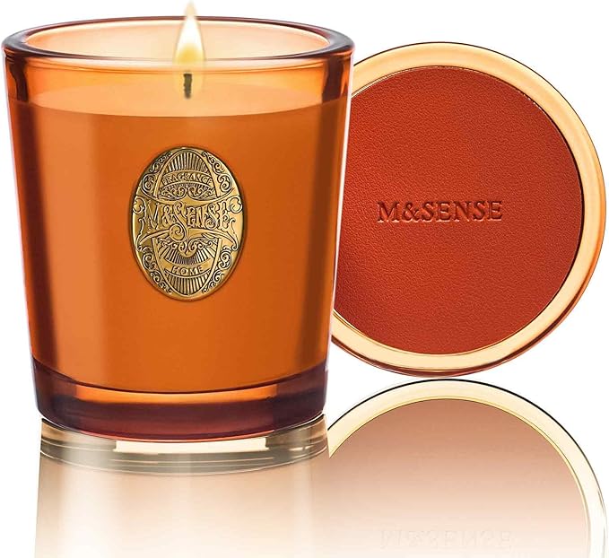 M&SENSE Natural Soy Candle | Noir Air& Neon Orange | 9.2 oz, 50H Burn Time | Luxury Scented Candle for Relaxation, Gifting, Home Décor | Ideal for Bedroom, Office, Party Ambiance - Bloomnest