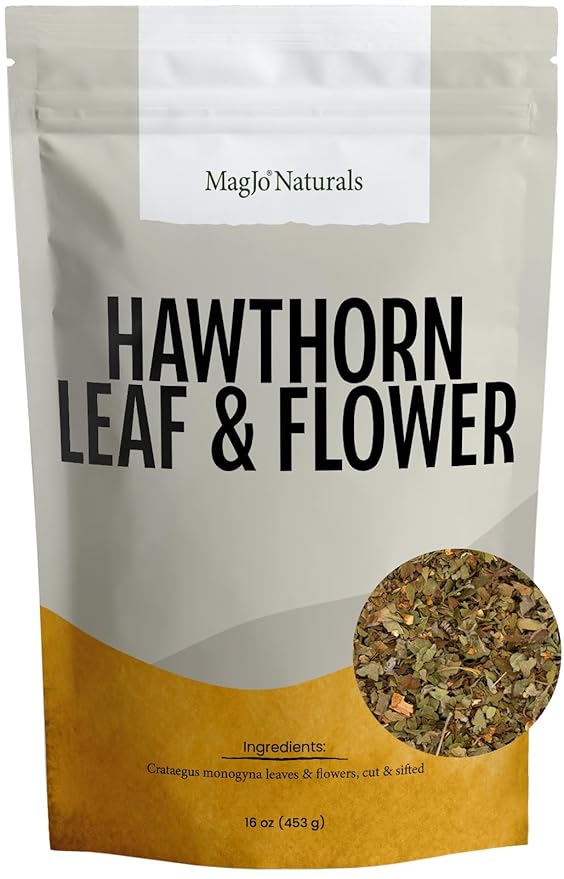 MagJo Naturals, Hawthorn Leaf and Flower (1 Pound), Wild-Crafted, Cut and Sifted, Dried Loose Leaf, Makes crisp cup of Hawthorn Tea, Hawthorne Leaves and Herb - Bloomnest