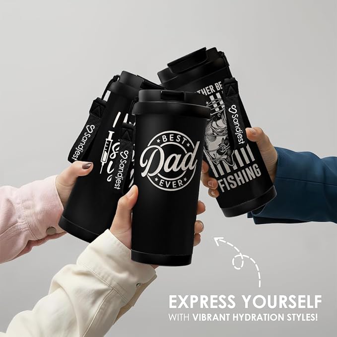 Dad Tumbler from Daughter- Stainless Steel 2-in-1 Lid Coffee Tumbler 18 oz, Best Dad Ever Insulated Travel Mug Gift for Men Husband Dad, Birthday Christmas Father's Day - Bloomnest
