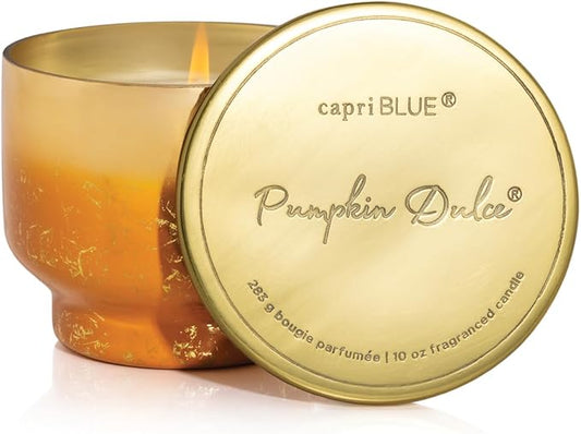 Capri Blue Glimmer Jar Candles - Luxury Holiday Scented Candles for Home - Long Lasting Soy Wax Blend - Scented Holiday & Home Decor - Pumpkin Dulce Inverted Jar (10 oz) - Bloomnest
