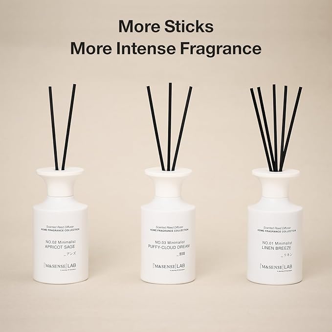 M&SENSE Reed Diffuser Set, 10.14 oz Non Toxic Reed Diffuser Apricot Sage Scented Home Fragrance Aromatherapy Diffuser for Bedroom Bathroom Office Home Decor Housewarming Gift