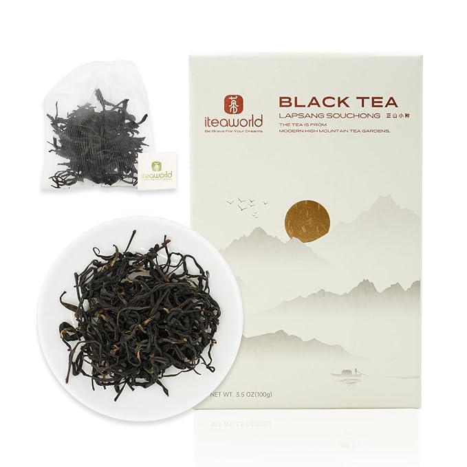 iTeaworld China Lapsang Souchong Loose Leaf Black Tea No smoky flavor smooth light floral and fruity aroma 100g Free 20 Tea Bags - Bloomnest