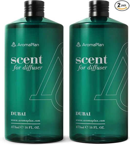 AromaPlan Hotel Scents Dubai 16 Fl Oz 2 Pack (946ml), Home Luxury Aroma & Hotel Fragrance Diffuser Oil- Hotel Diffuser Oil for Aromatherapy- USA Made, Bigger Bottle, Bolder Aroma & Longer Lasting - Bloomnest