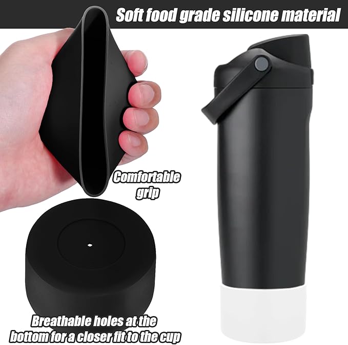 Mity rain 2PCS Protective Silicone Boots for Owala 30oz & 40oz FreeSip Sway Bottles & Tumblers - Accessories for owala, Enhances Stability & Prevents Scratches (Black & White) Mityrain